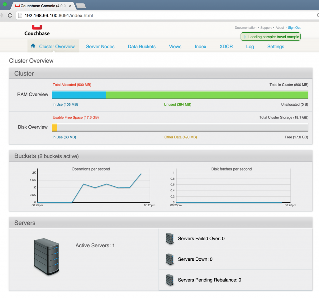 Couchbase Docker Web Console