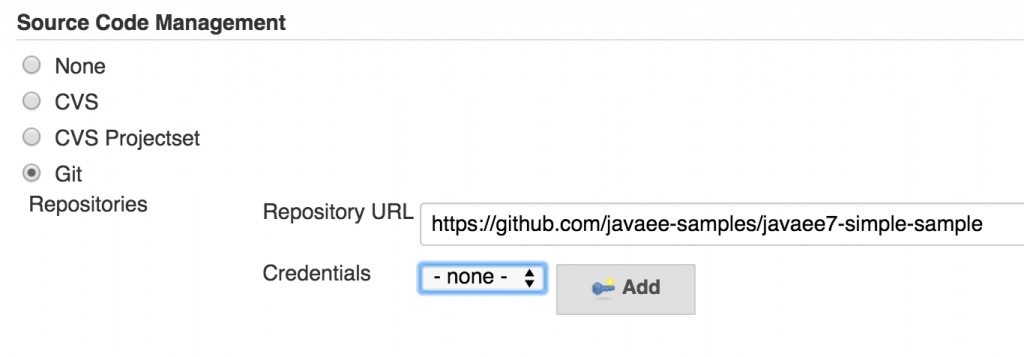 Java EE 7 Simple Sample GitHub Repo in Jenkins