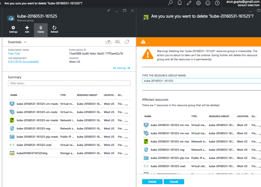 azure-portal-kubernetes-delete-resource-group