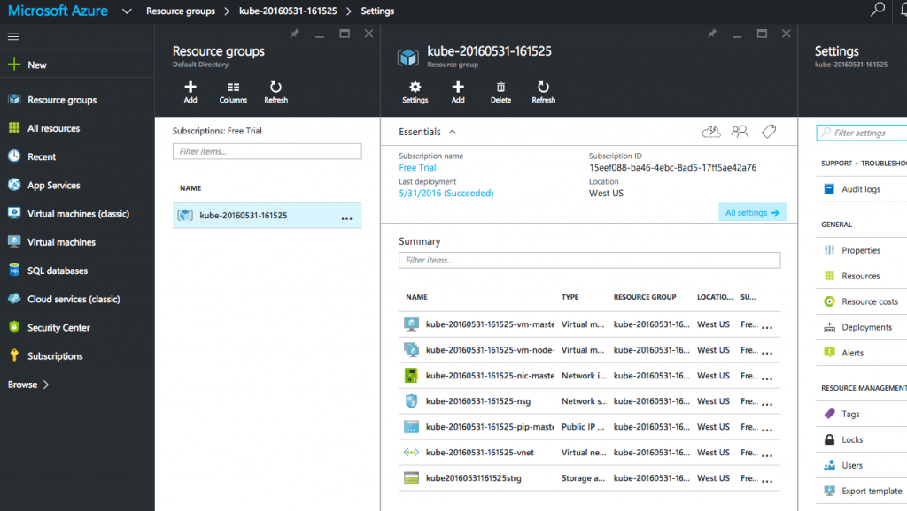 azure-portal-kubernetes-resource-group